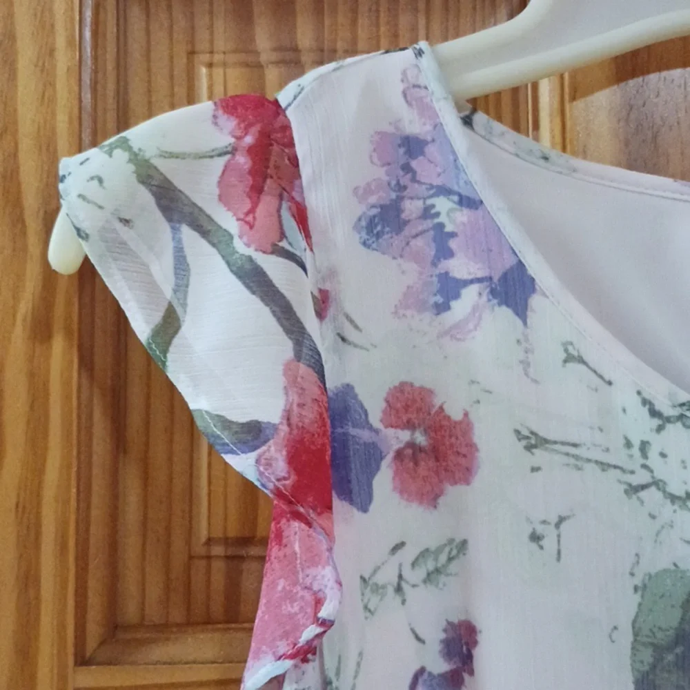 Motherhood Maternity Pink Floral Flutter Sleeve Midi Dress Size M - Picture 5 of 13